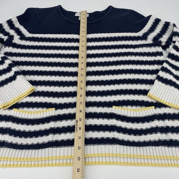 Christopher & Banks Sweaters Women's XL Navy White Striped Long Sleeve Pullover - Picture 6 of 11
